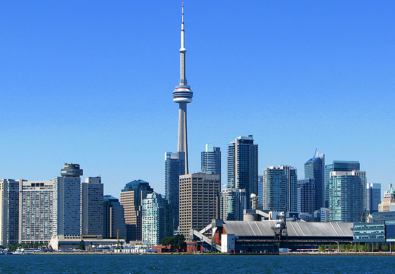 toronto skyline and water front